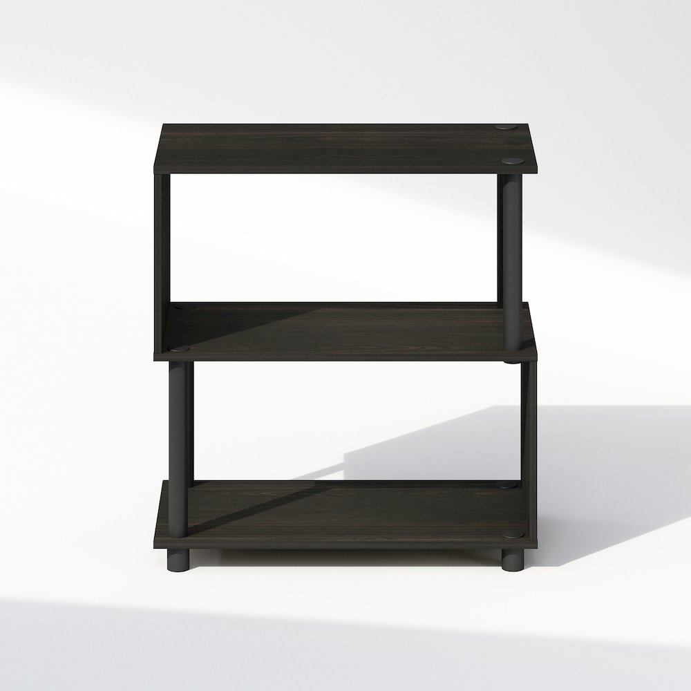 Reed 3-Tier S-Shaped Bookcase, Bookshelf, Espresso. Picture 3