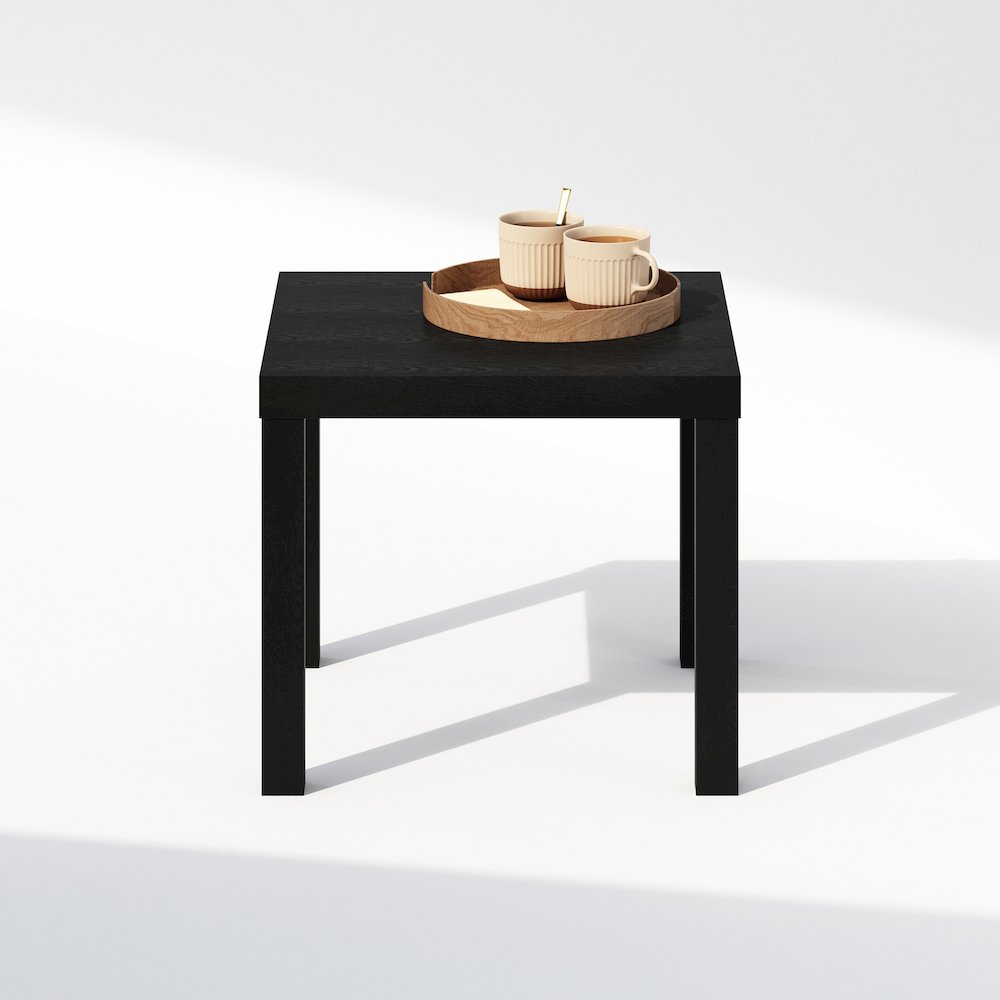 Simple Square Coffee Table, Side Table, Black. Picture 5