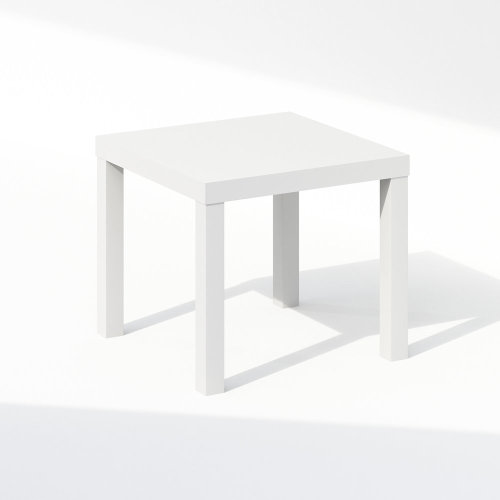 Simple Square Coffee Table, Side Table, White. Picture 1