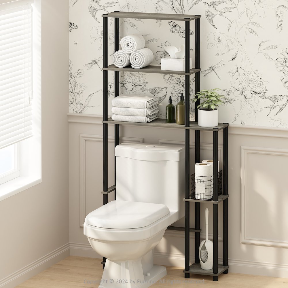 Turn-N-Tube Freestanding Over-The-Toilet Storage Rack with 5 Shelves. Picture 6