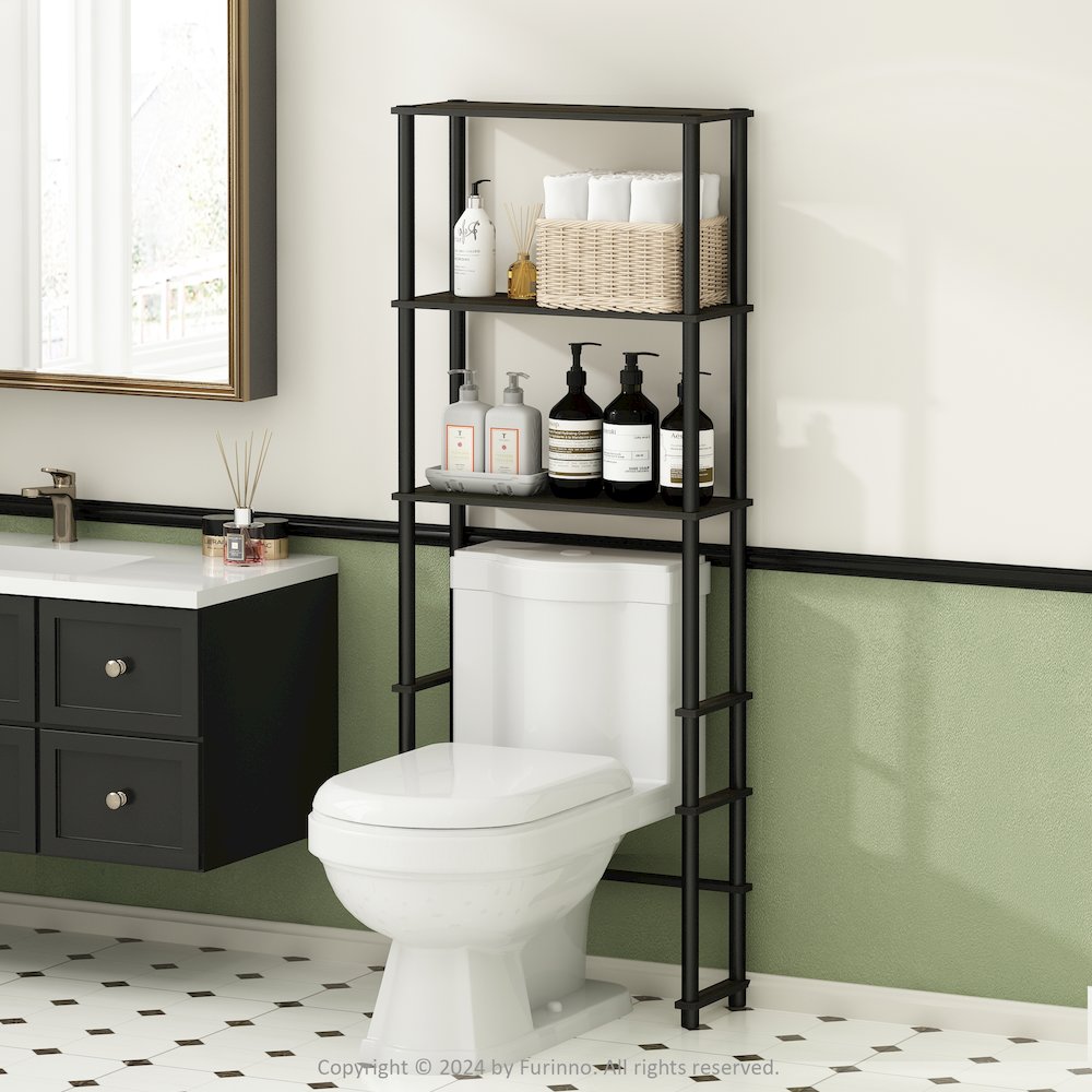 Turn-N-Tube Freestanding Over-The-Toilet Storage Rack with 3 Shelves. Picture 6