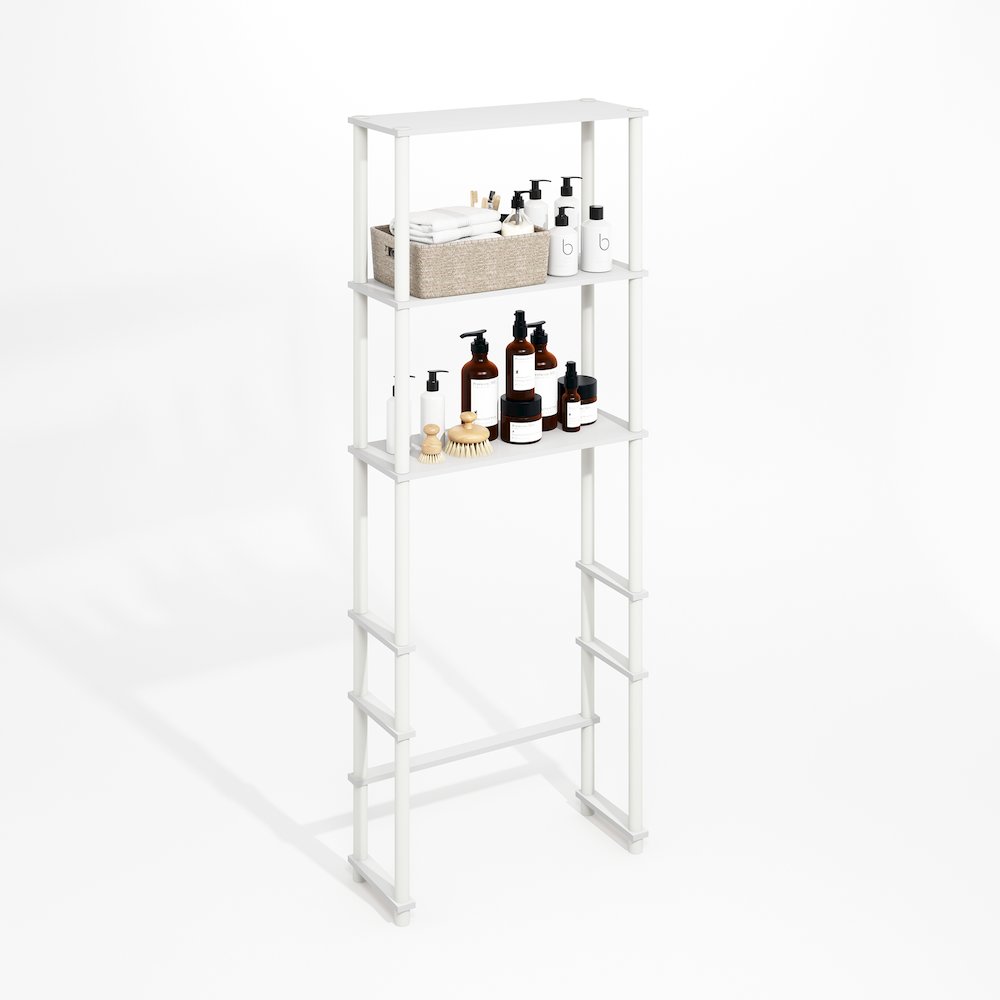 Turn-N-Tube Freestanding Over-The-Toilet Storage Rack with 3 Shelves. Picture 4