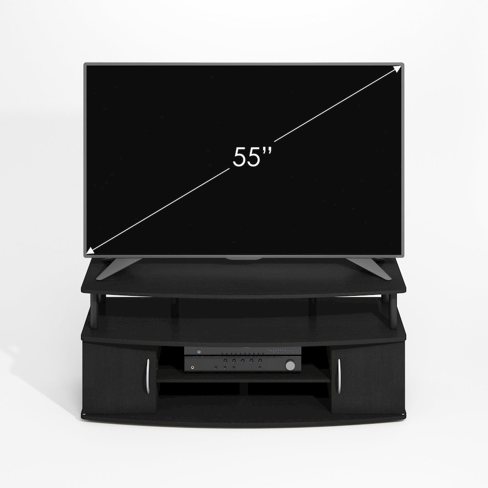 JAYA Large Entertainment Center Hold up to 55-IN TV, Darkwood. Picture 5