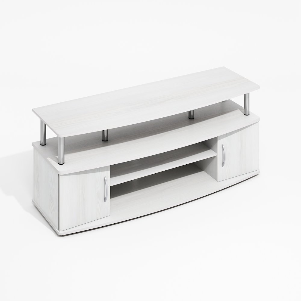 JAYA Large Entertainment Center Hold up to 55-IN TV, White Wood. Picture 1