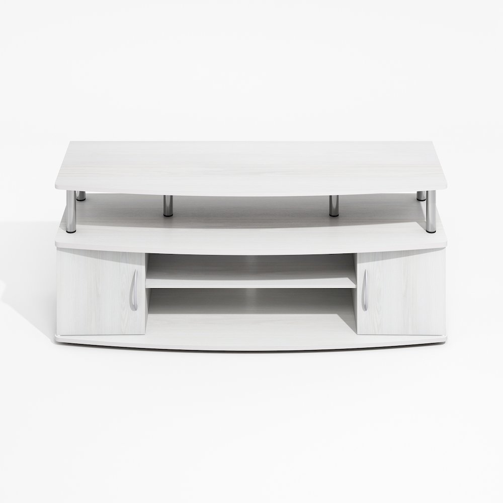 JAYA Large Entertainment Center Hold up to 55-IN TV, White Wood. Picture 3