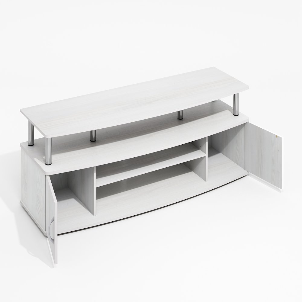 JAYA Large Entertainment Center Hold up to 55-IN TV, White Wood. Picture 6