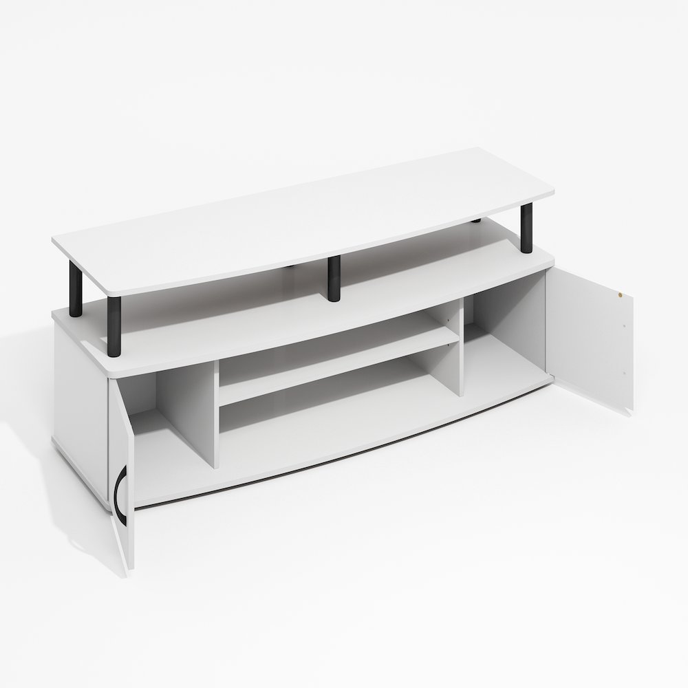 JAYA Large Entertainment Center Hold up to 55-IN TV, Plain White/Black. Picture 6