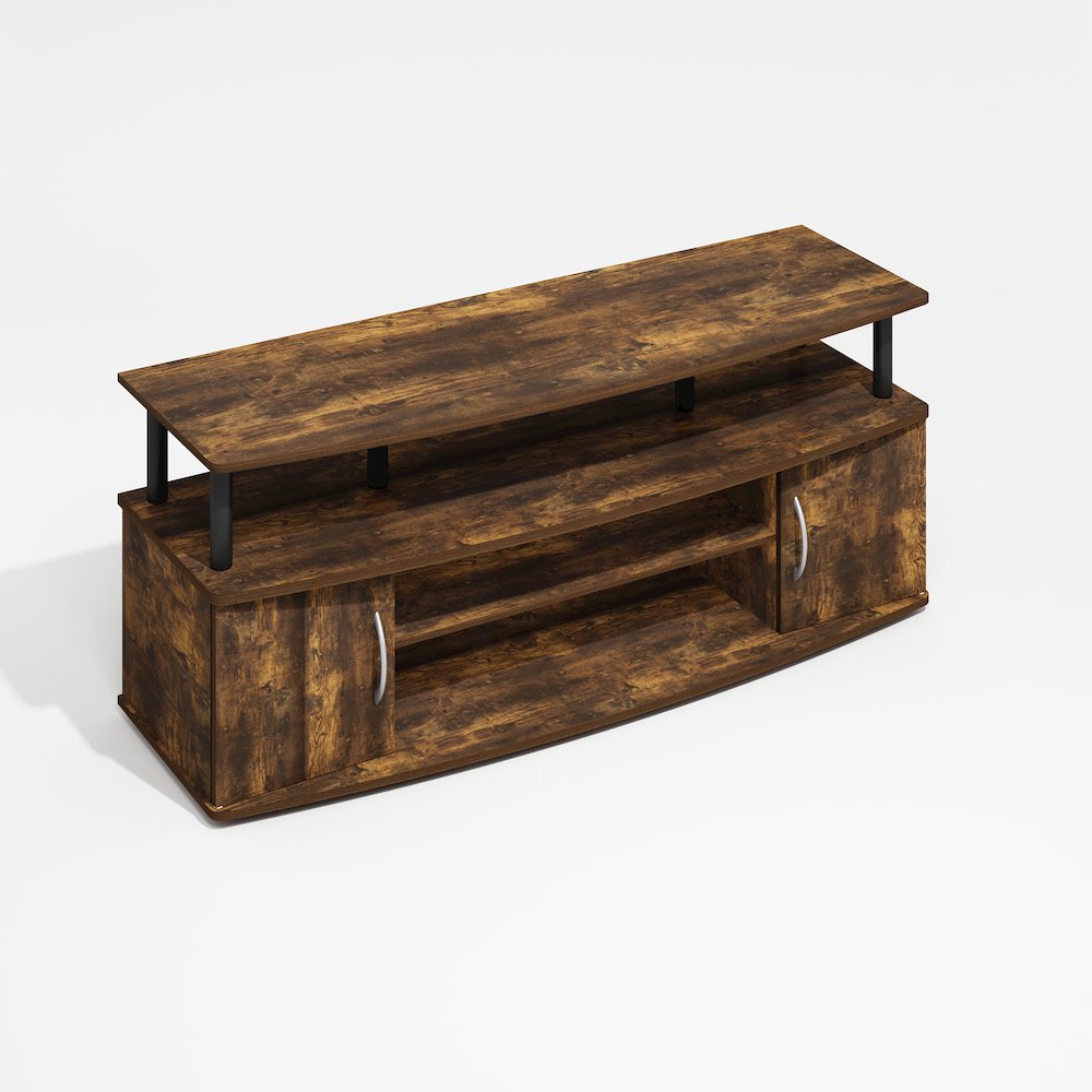 JAYA Large Entertainment Center Hold up to 55-IN TV, Amber Oak/Black. Picture 1