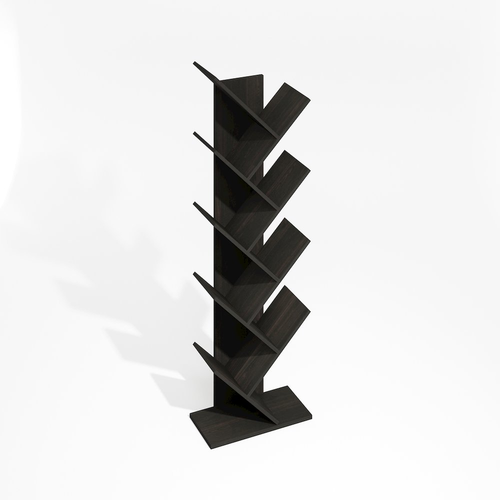 Tree Bookshelf 9-Tier Floor Standing Tree Bookcase, Black Espresso. Picture 1