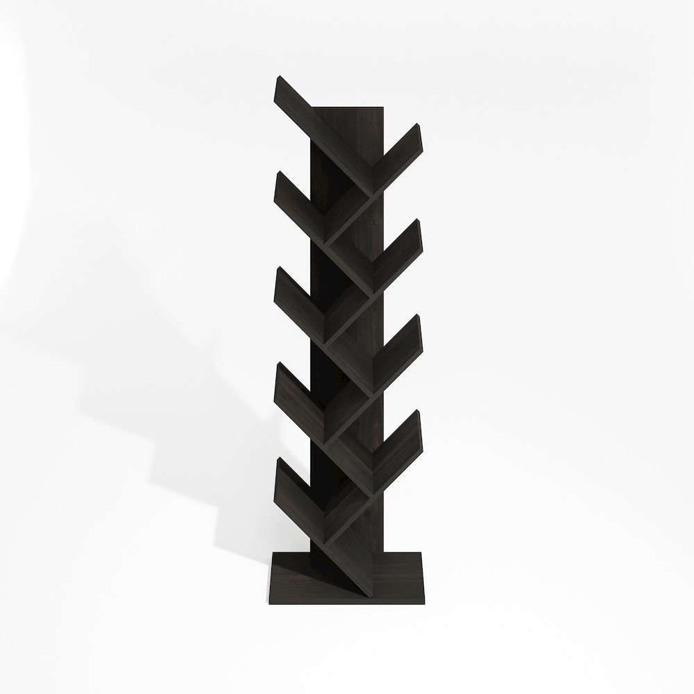 Tree Bookshelf 9-Tier Floor Standing Tree Bookcase, Black Espresso. Picture 3