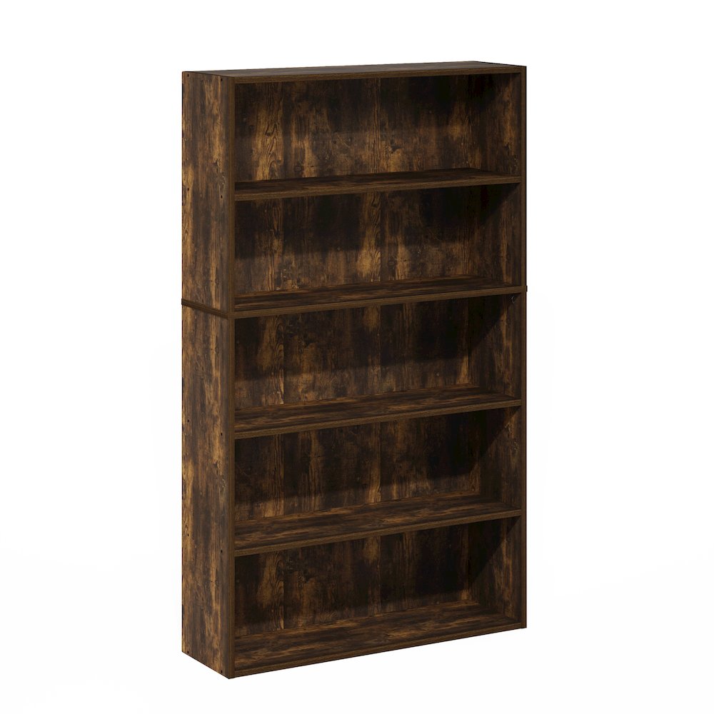 Pasir 5-Tier Open Shelf Bookcase, Bookshelf, 31.5 Inch Wide, Amber Pine. Picture 1