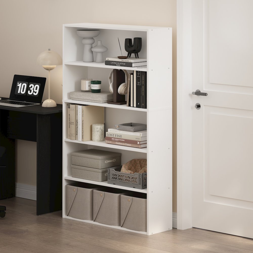 Pasir 5-Tier Open Shelf Bookcase, Bookshelf, 31.5 Inch Wide, White. Picture 2
