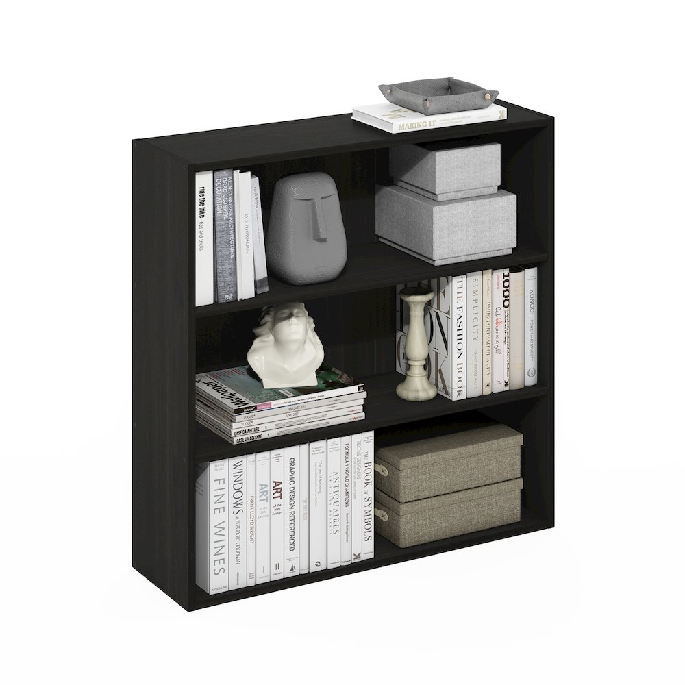 Pasir 3-Tier Open Shelf Bookcase, Bookshelf, 31.5 Inch Wide, Espresso. Picture 5
