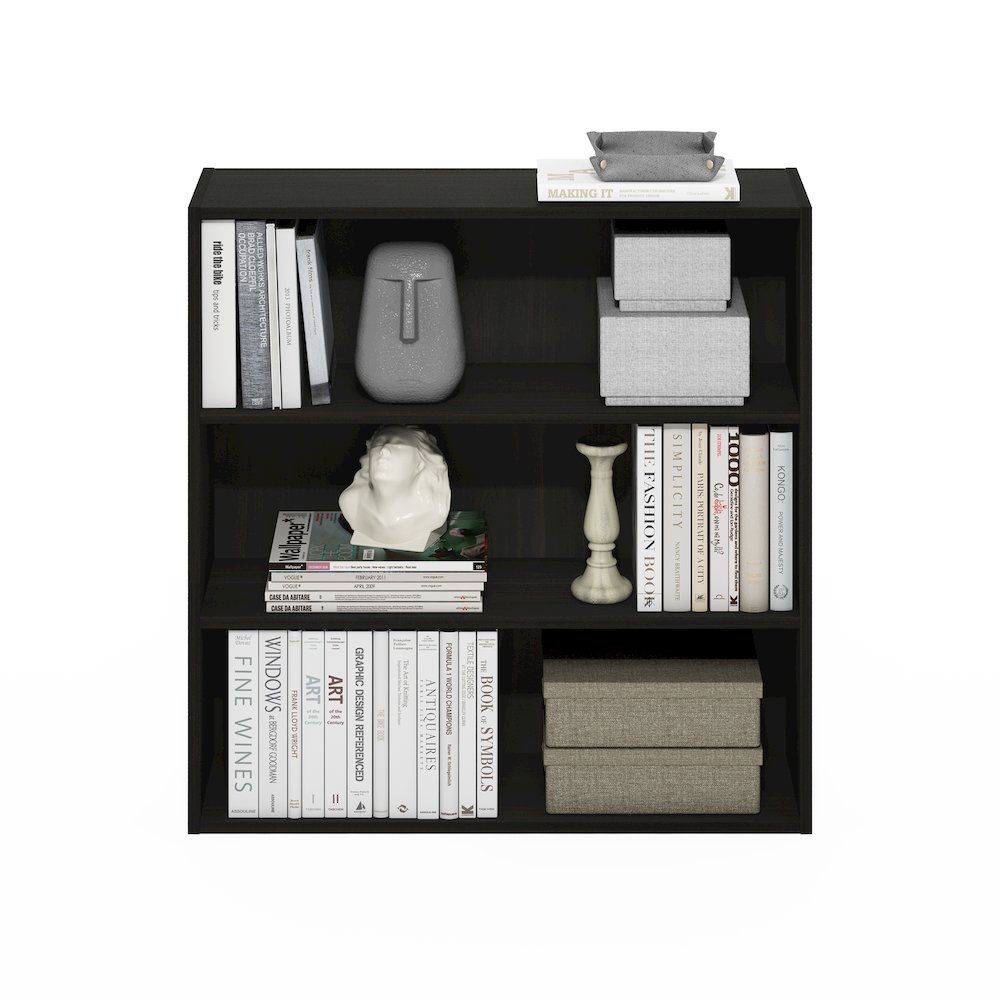 Pasir 3-Tier Open Shelf Bookcase, Bookshelf, 31.5 Inch Wide, Espresso. Picture 6