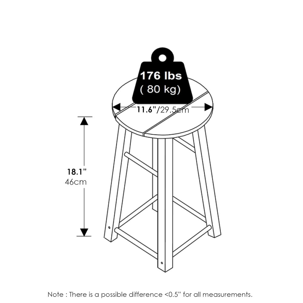 Tioman Outdoor Hardwood 18 Bar Stool in Teak Oil, Set of 2, Natural. Picture 3