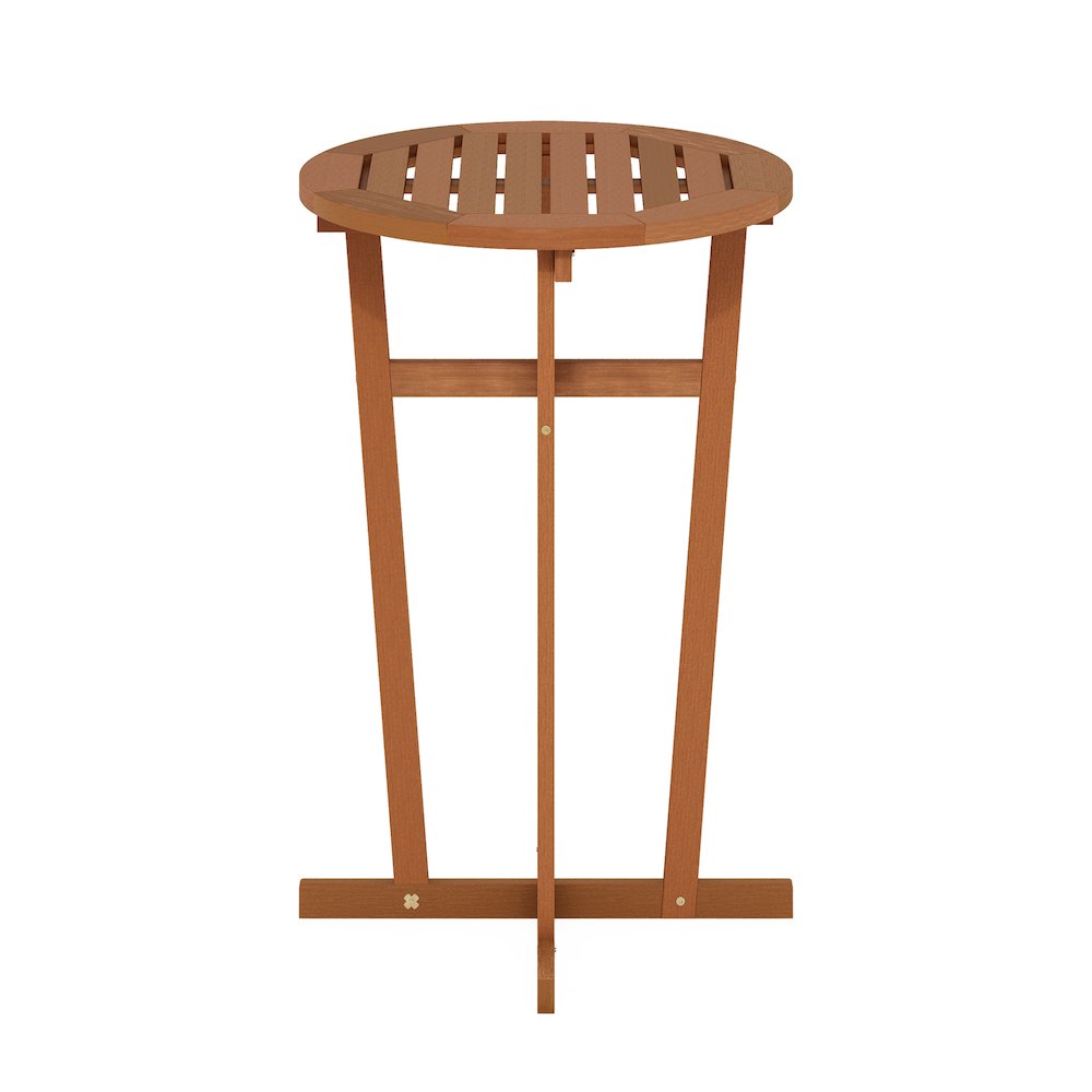 Tioman Hardwood Outdoor Patio Bar Table in Teak Oil, Natural. Picture 4