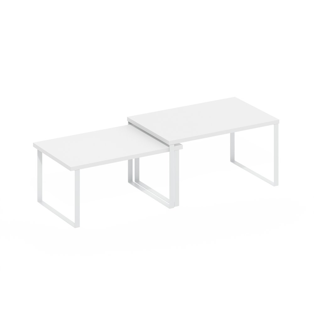 Stackable Kitchen Counter Shelves, Set of 2, White/White. Picture 1