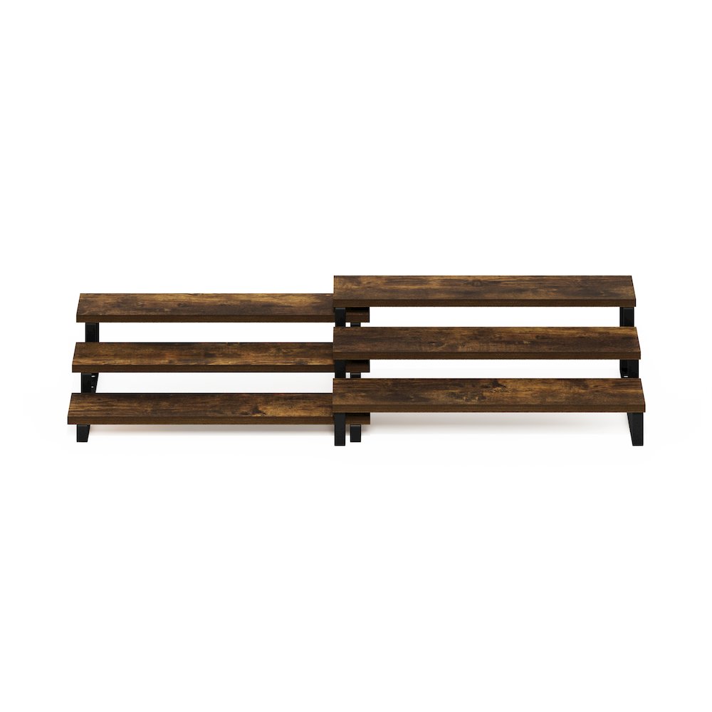 Nestable Kitchen Counter Spice Rack Organizer, Set of 2, Amber Pine/Black. Picture 4