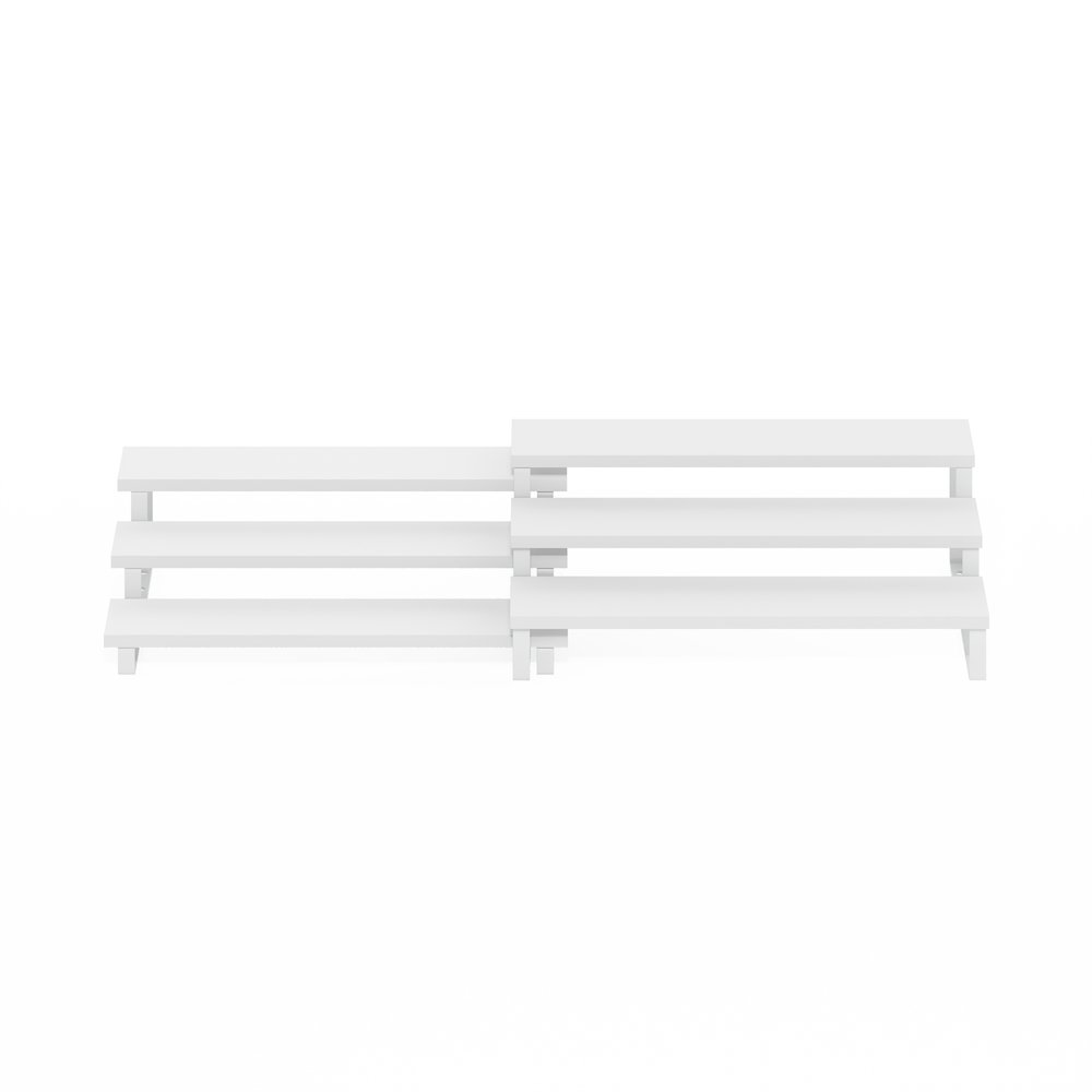 Nestable Kitchen Counter Spice Rack Organizer, Set of 2, White/White. Picture 4