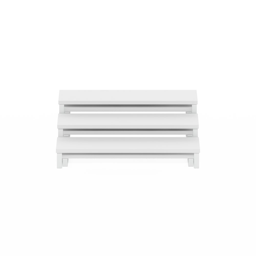Nestable Kitchen Counter Spice Rack Organizer, Set of 2, White/White. Picture 7