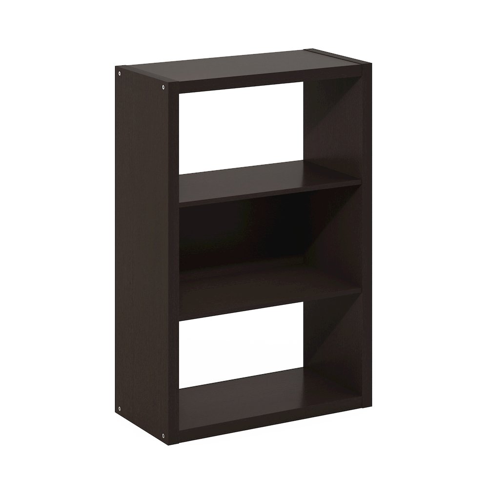Viola 3-Tier Open Shelf Bookcase, Bookshelf, Dark Oak. Picture 1
