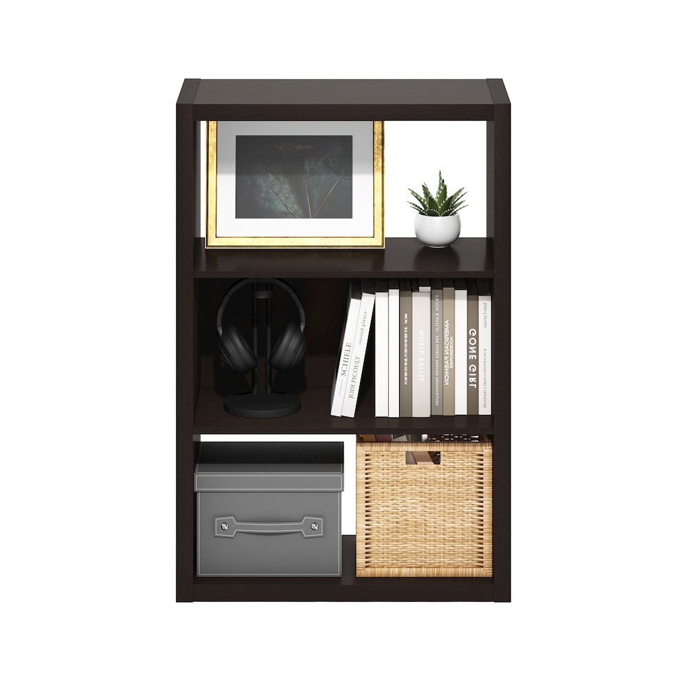 Viola 3-Tier Open Shelf Bookcase, Bookshelf, Dark Oak. Picture 6