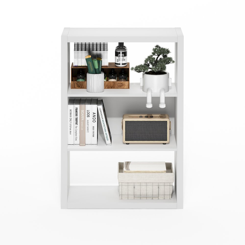 Viola 3-Tier Open Shelf Bookcase, Bookshelf, White. Picture 6