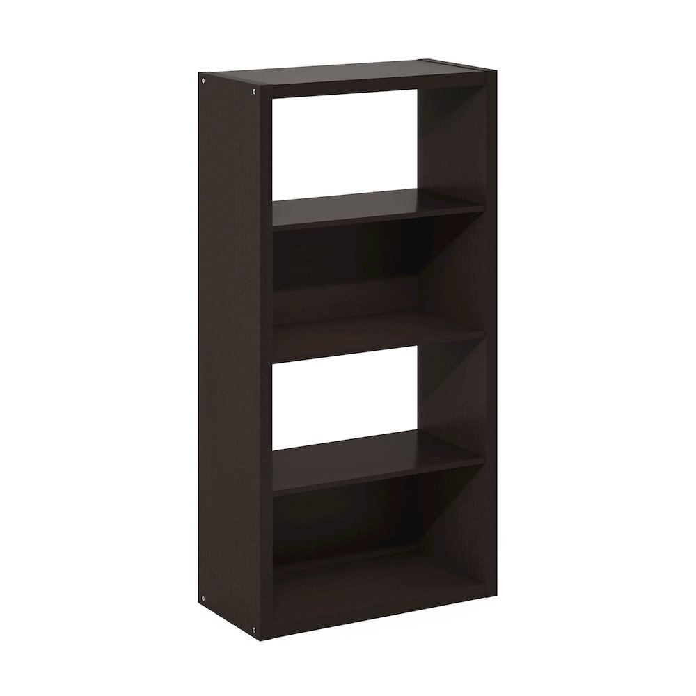 Viola 4-Tier Open Shelf Bookcase, Bookshelf, Dark Oak. Picture 1