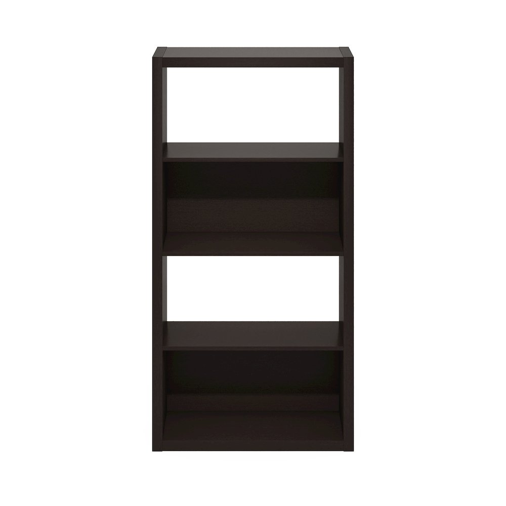 Viola 4-Tier Open Shelf Bookcase, Bookshelf, Dark Oak. Picture 4