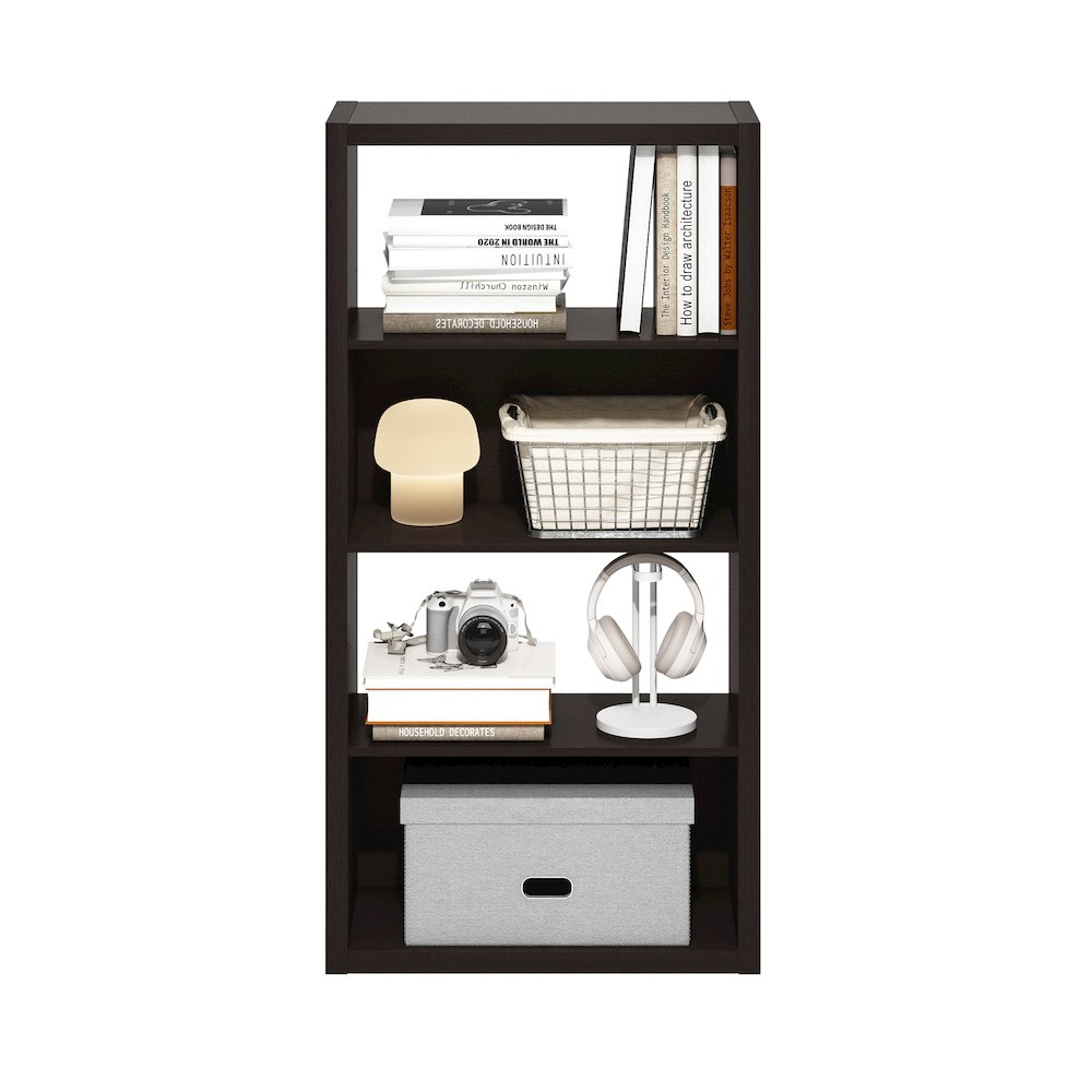Viola 4-Tier Open Shelf Bookcase, Bookshelf, Dark Oak. Picture 6