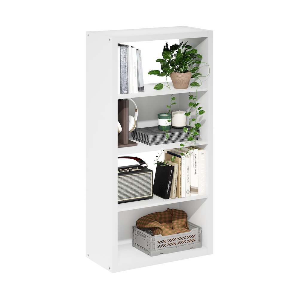 Viola 4-Tier Open Shelf Bookcase, Bookshelf, White. Picture 5