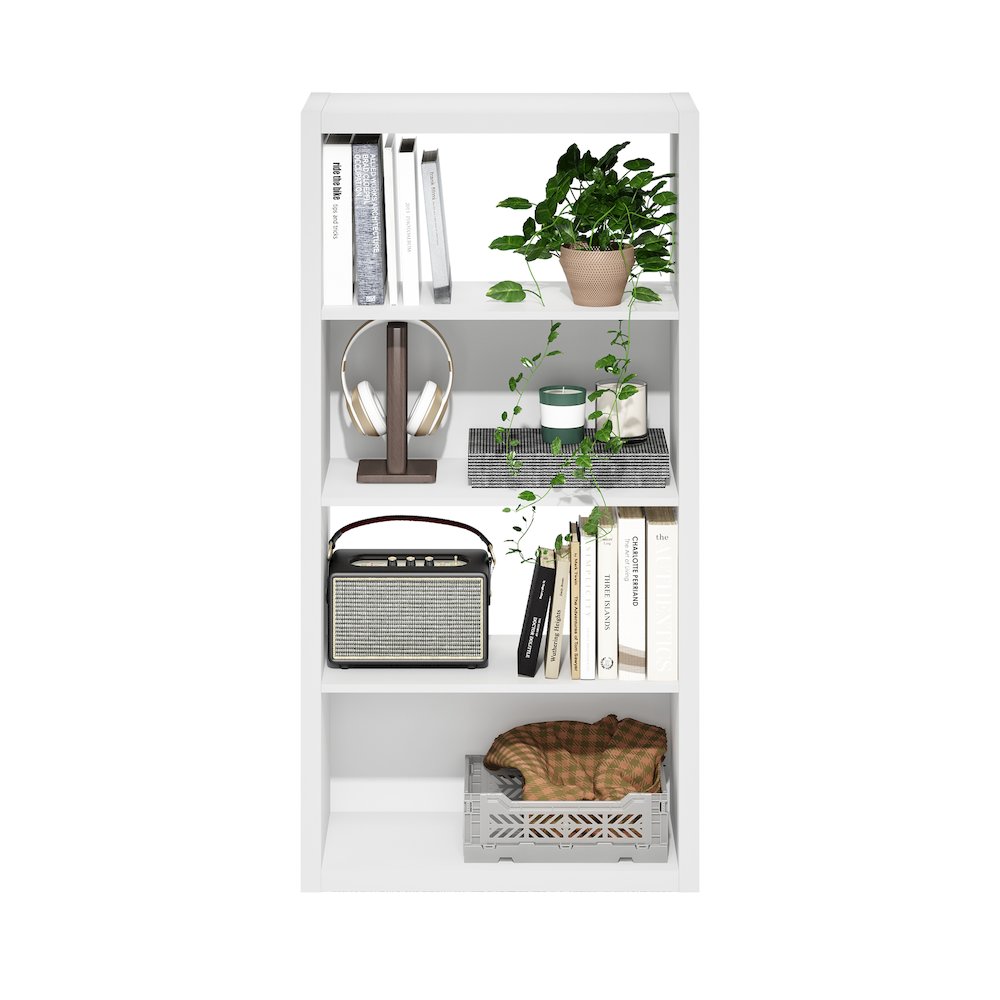 Viola 4-Tier Open Shelf Bookcase, Bookshelf, White. Picture 6