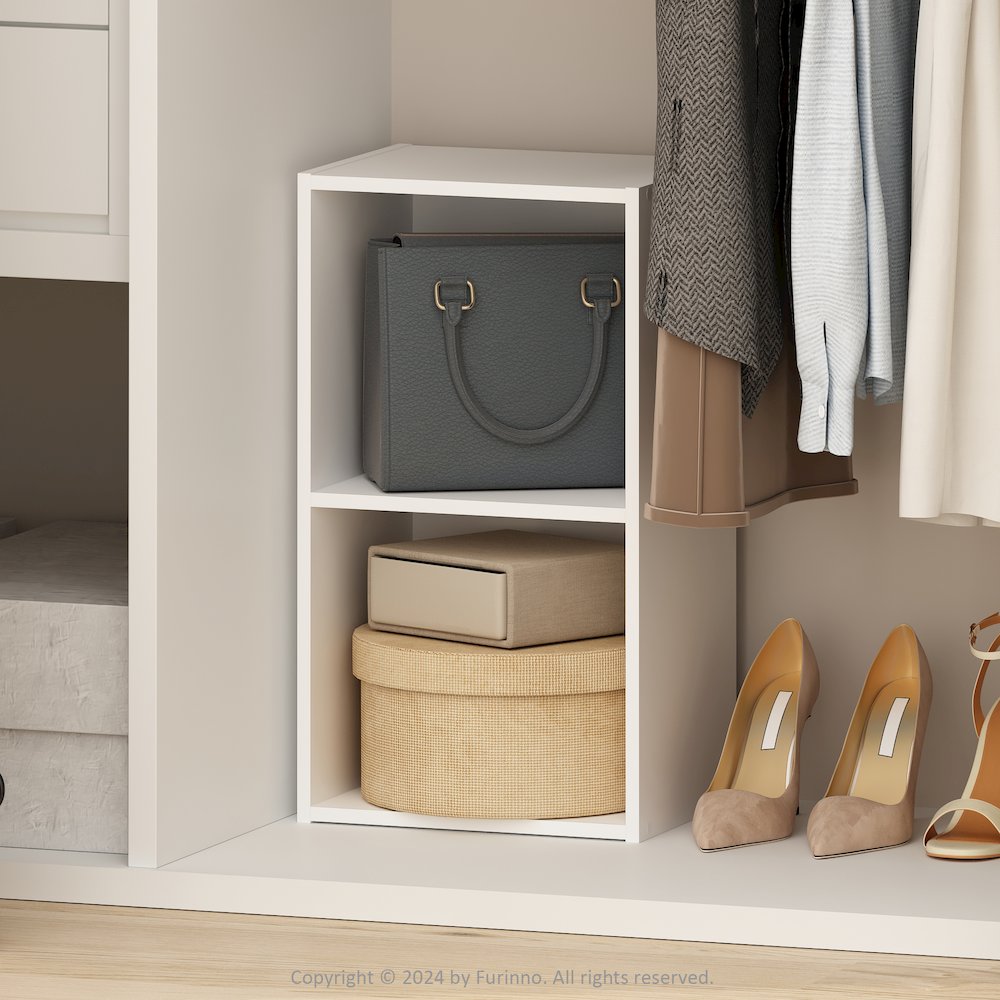 Reed 2-Tier Open Shelf Multipurpose Closet & Clothing Storage, Storage Organizer. Picture 6