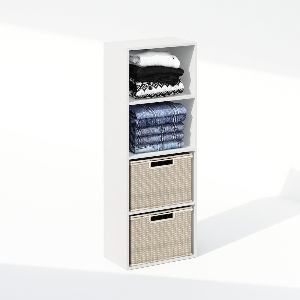 Reed 4-Tier Open Shelf Multipurpose Closet & Clothing Storage, Storage Organizer. Picture 4