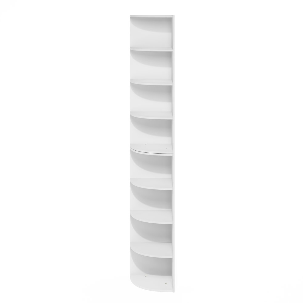Econ 8-Tier Corner Shelf Bookcase, Bookshelf, White. Picture 4