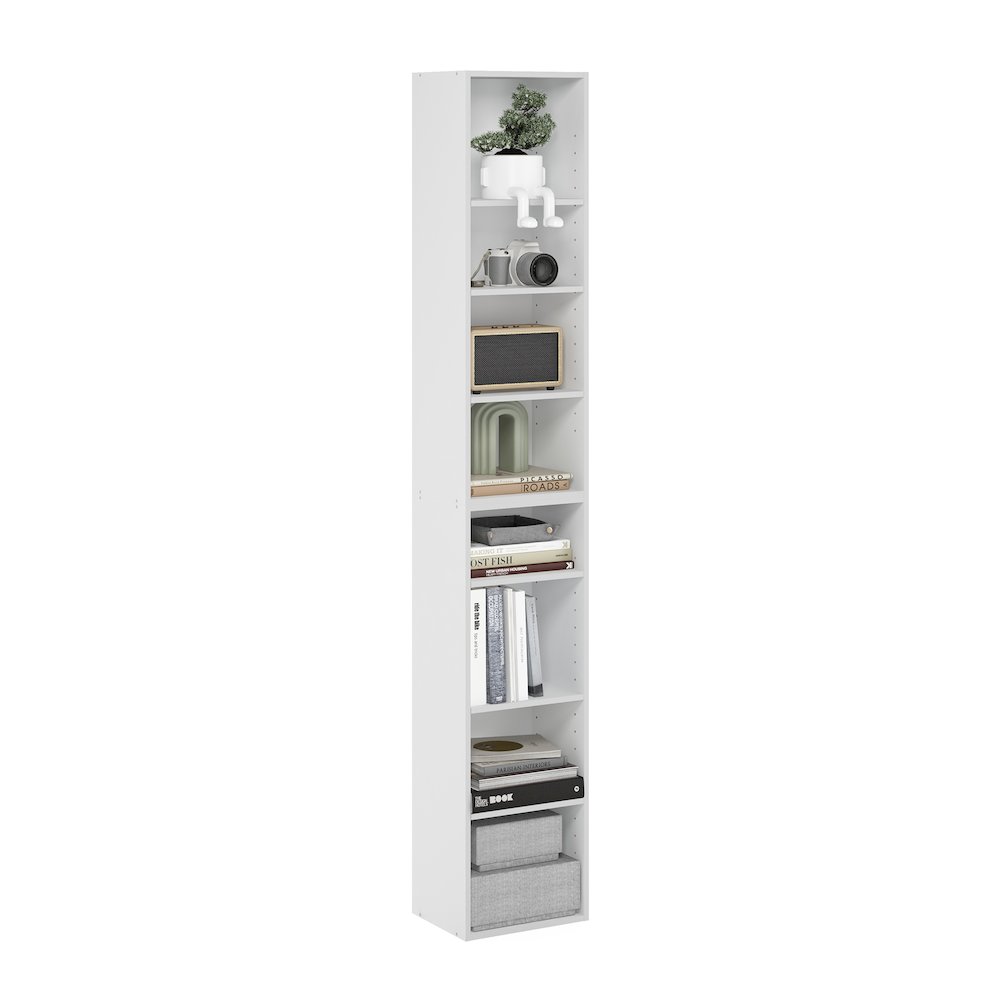 Pasir 8-Tier Open Shelf Bookcase, White. Picture 5