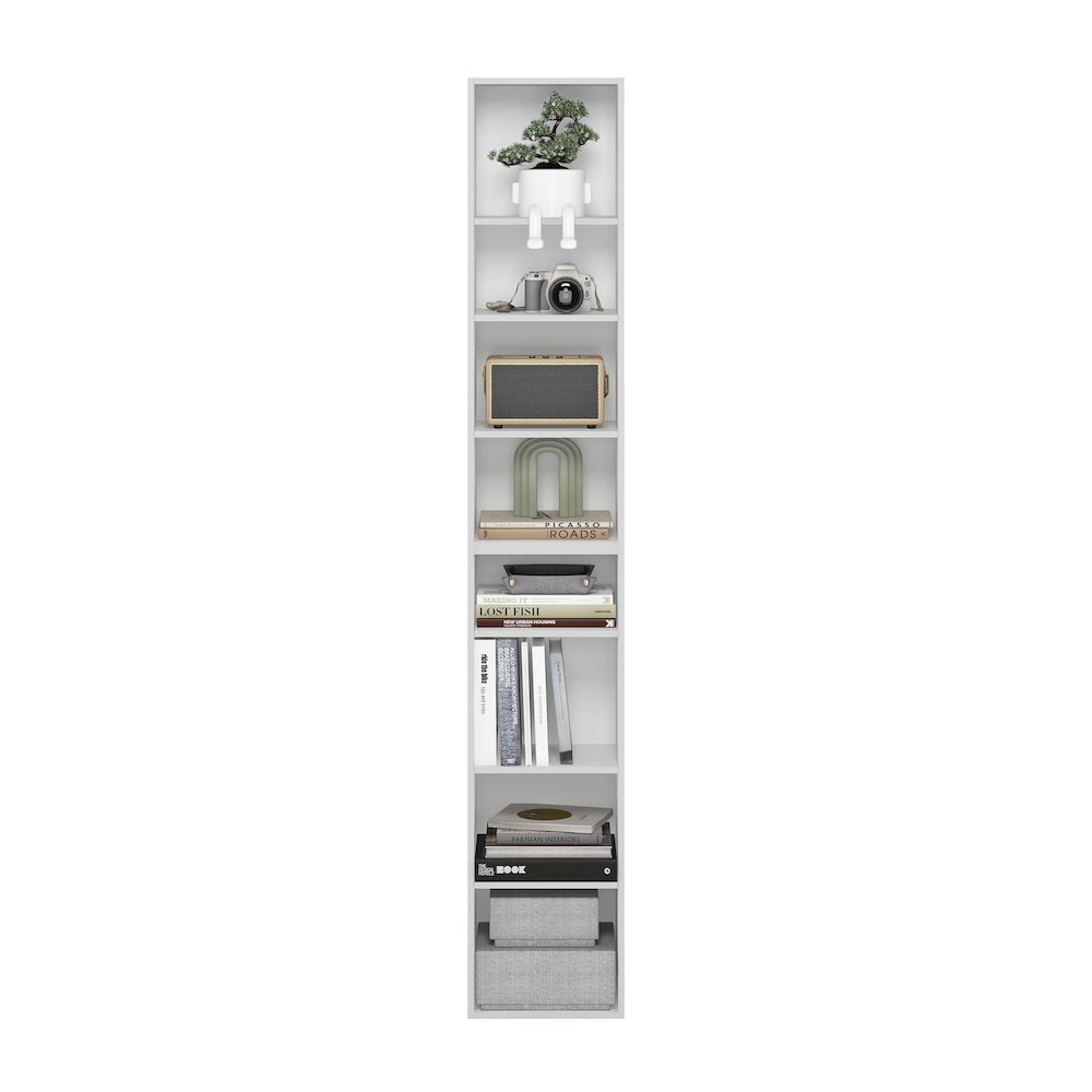 Pasir 8-Tier Open Shelf Bookcase, White. Picture 6