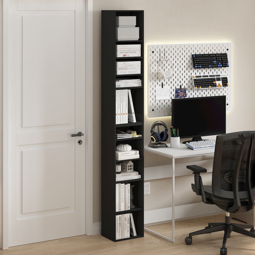 Pasir 10-Tier Open Shelf Bookcase, Blackwood. Picture 2