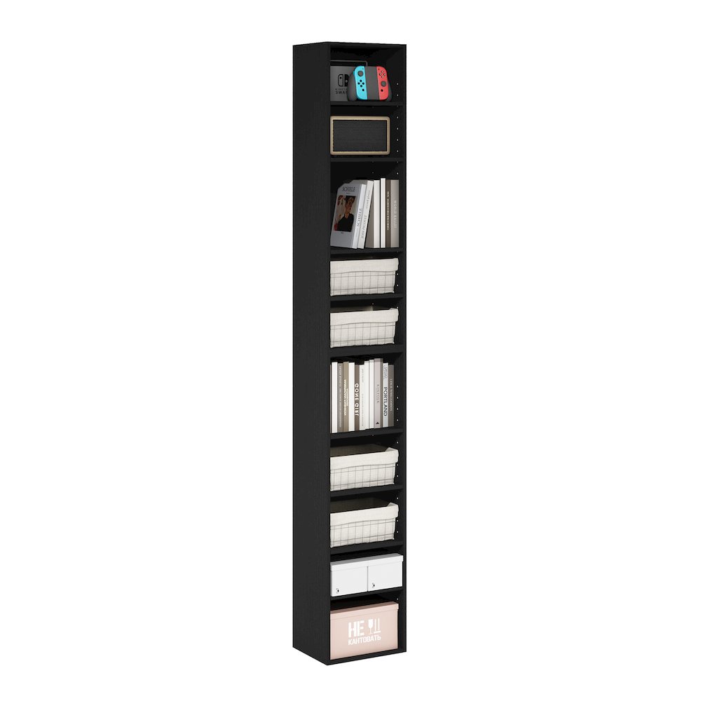 Pasir 10-Tier Open Shelf Bookcase, Blackwood. Picture 5