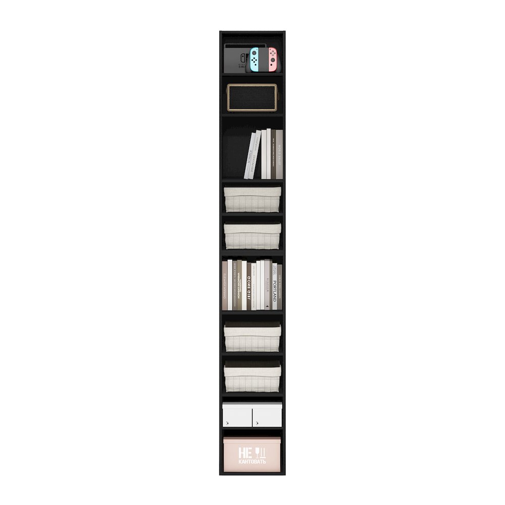 Pasir 10-Tier Open Shelf Bookcase, Blackwood. Picture 6