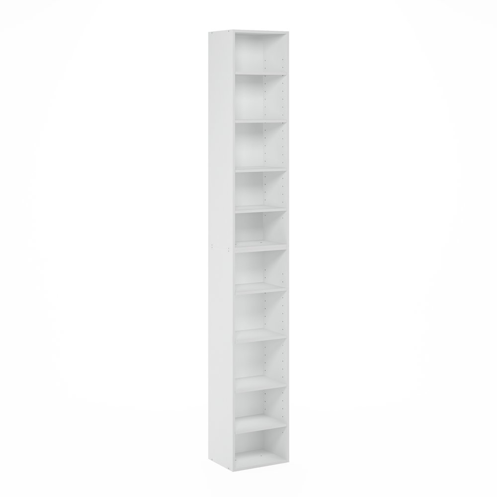 Pasir 10-Tier Open Shelf Bookcase, White. Picture 1