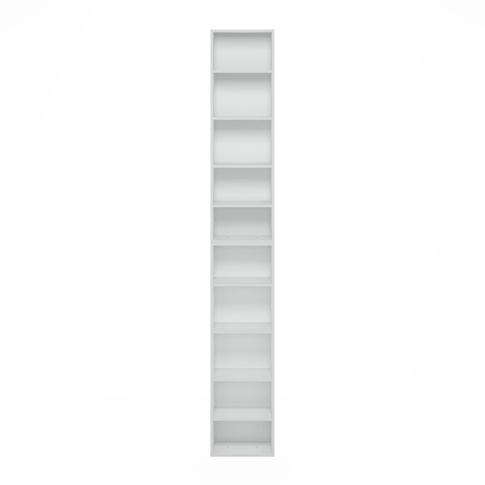 Pasir 10-Tier Open Shelf Bookcase, White. Picture 4