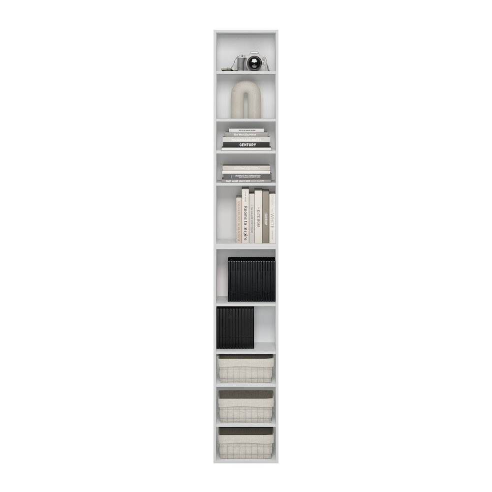 Pasir 10-Tier Open Shelf Bookcase, White. Picture 6