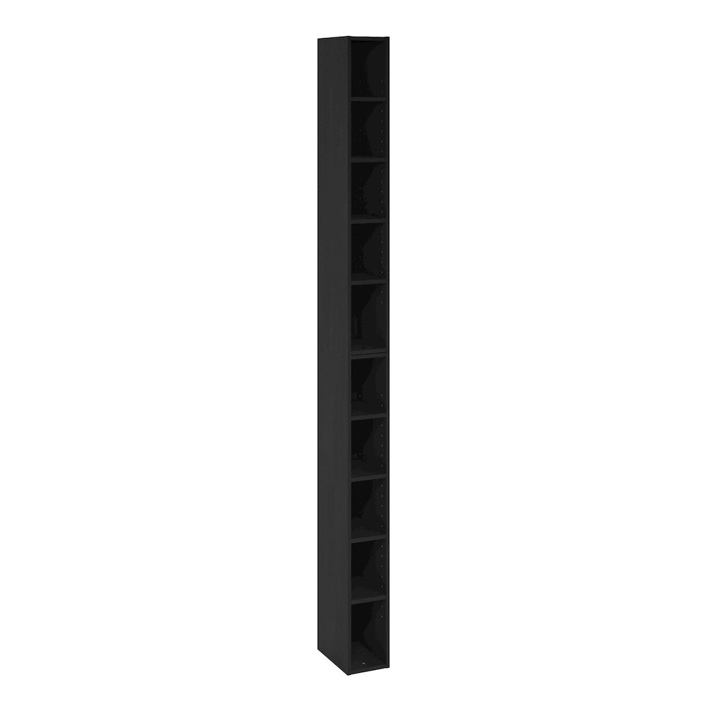 Fulda 10-Tier Space Saving Storage Shelf Bookcase, 6-Inch Width, Blackwood. Picture 1