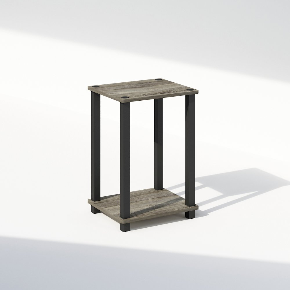 Simplistic Compact Bedside Table, Nightstand, French Oak/Black. Picture 1