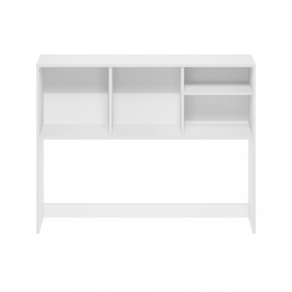 Classic Desktop Bookshelf Storage Hutch, Desk Organizer with 4 Shelves, White. Picture 4