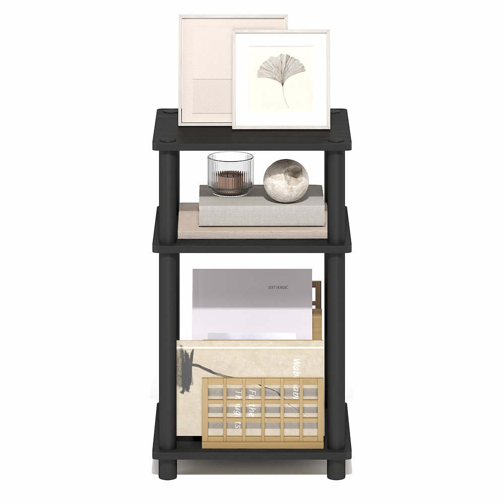 Side Table, 3-Tier End Table, Night Stand, Bedside Table, Dark Americano. Picture 4