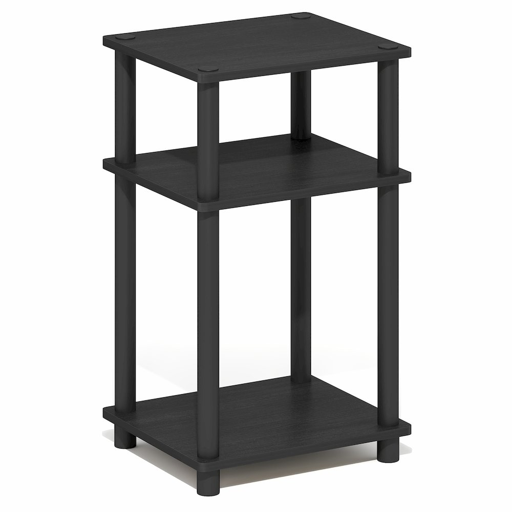Side Table, 3-Tier End Table, Night Stand, Bedside Table, Dark Americano. Picture 1
