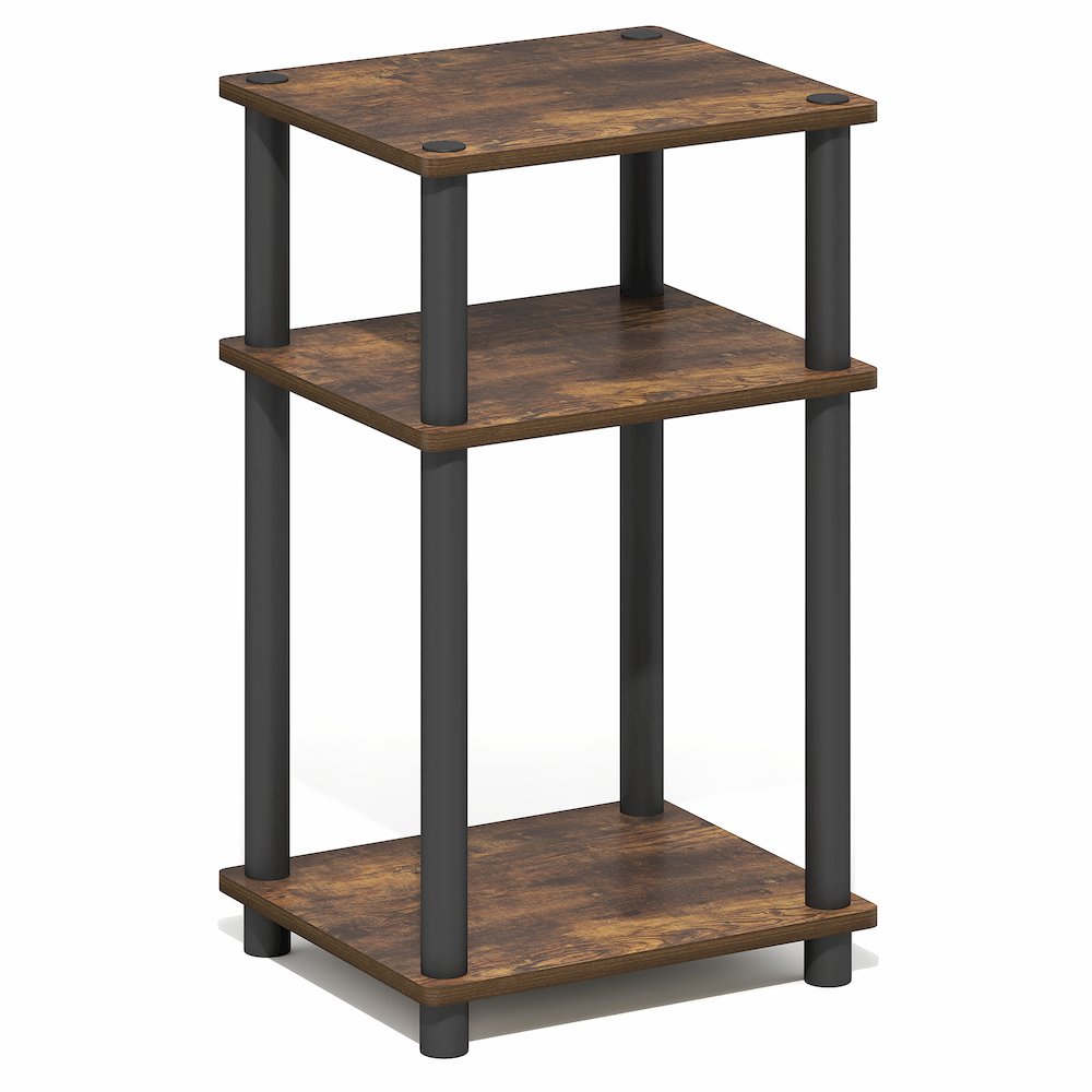 Side Table, 3-Tier End Table, Night Stand, Bedside Table, Amber Oak. Picture 2