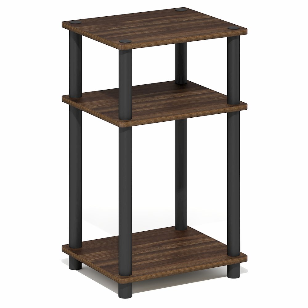 Side Table, 3-Tier End Table, Night Stand, Bedside Table, Brown Walnut. Picture 1